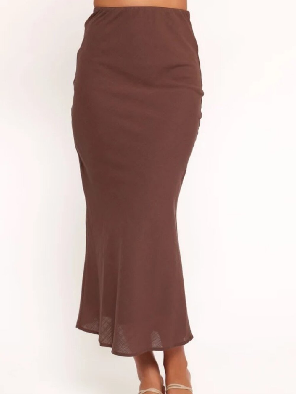 Petal & Pup Peter Cotton Bias Cut Maxi Skirt Brown Luxury Boho Chic 90s Large